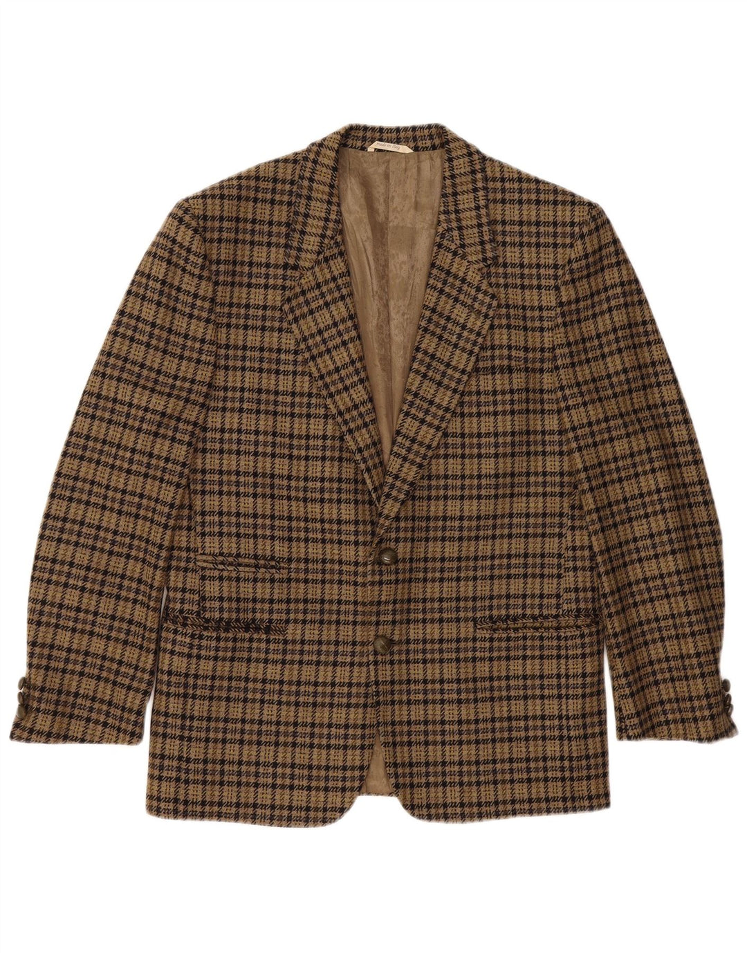 Sacou Luigi Botto pentru bărbați, cu 2 nasturi, UK 40, lână mare maro cu picior de gală