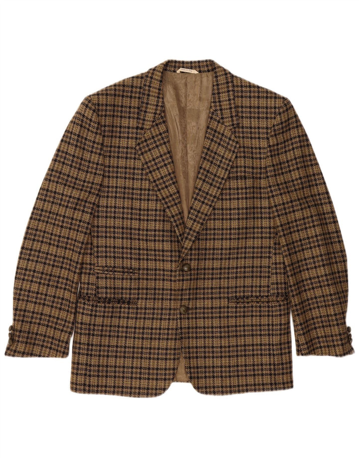 Sacou Luigi Botto pentru bărbați, cu 2 nasturi, UK 40, lână mare maro cu picior de gală