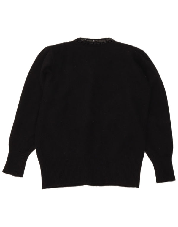 Pulover cardigan supradimensionat pentru femei Lady Laura US 1 XS Lână de miel neagră