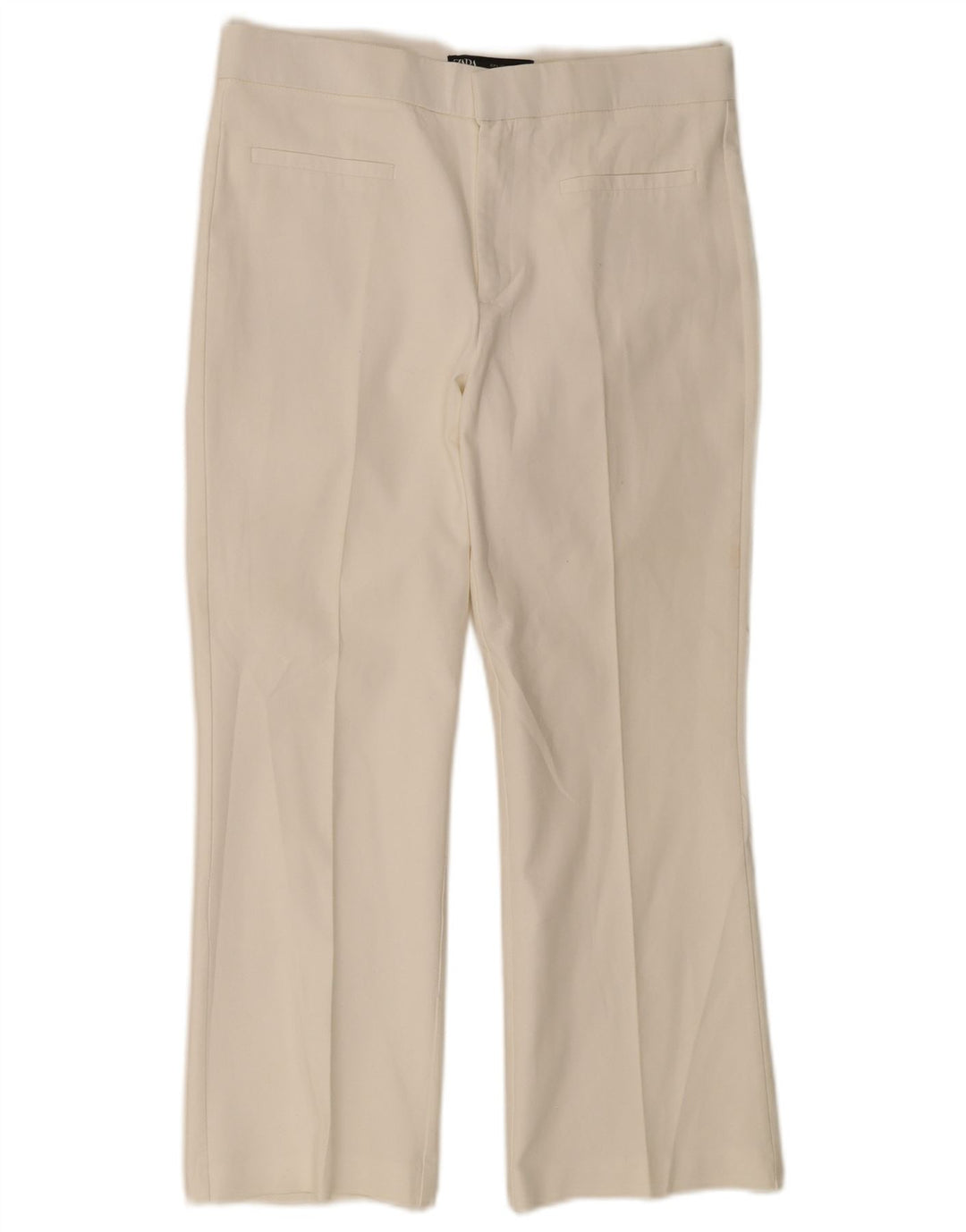 Pantaloni Drepți Decupați De Damă Zara Mari L30 L25 Alb