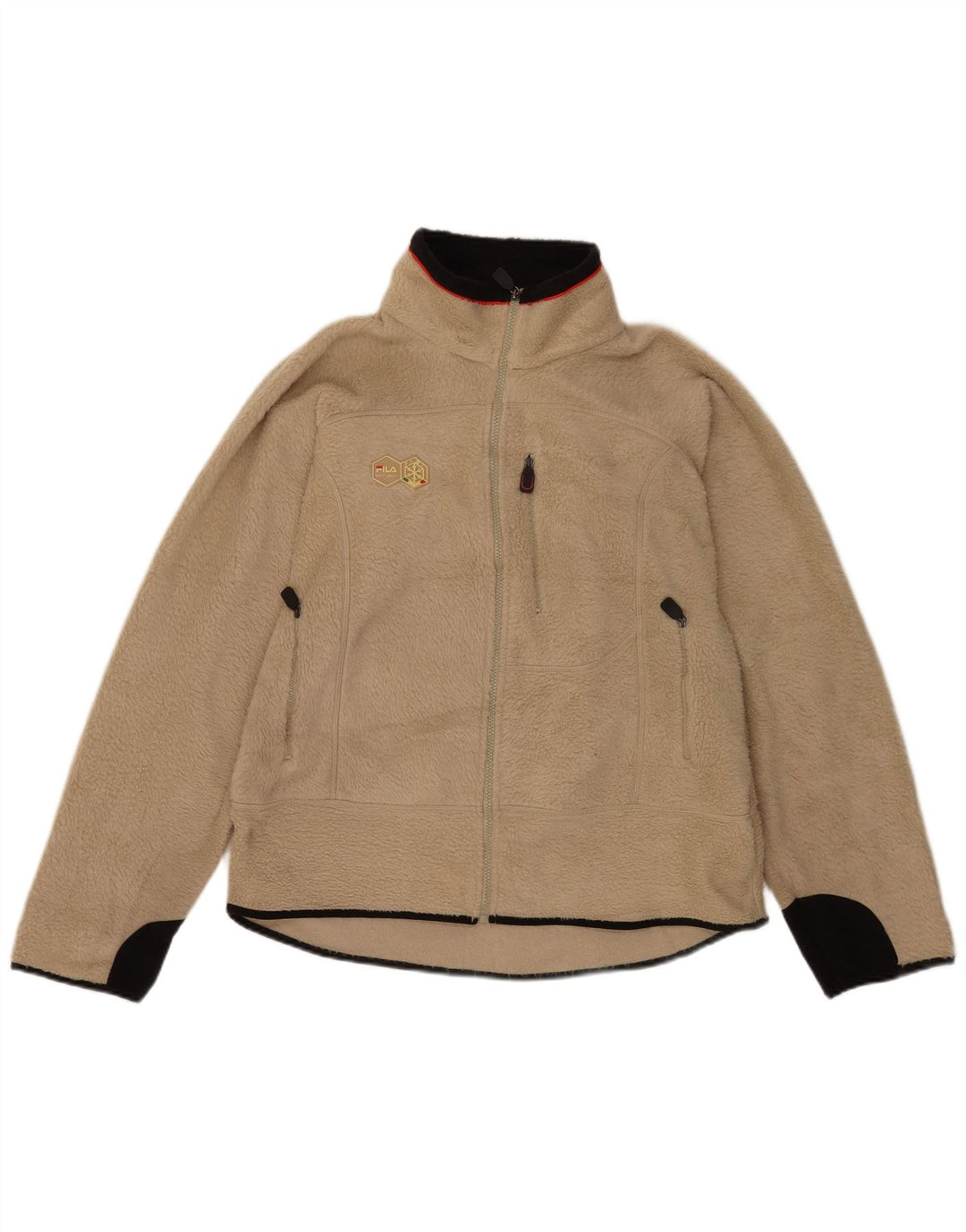 Jachetă fleece pentru bărbați Fila UK 40, mare, bej, poliester