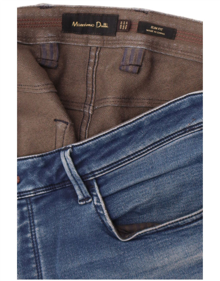 Blugi slim pentru bărbați Massimo Dutti EU 44 Large W34 L32 Albastru