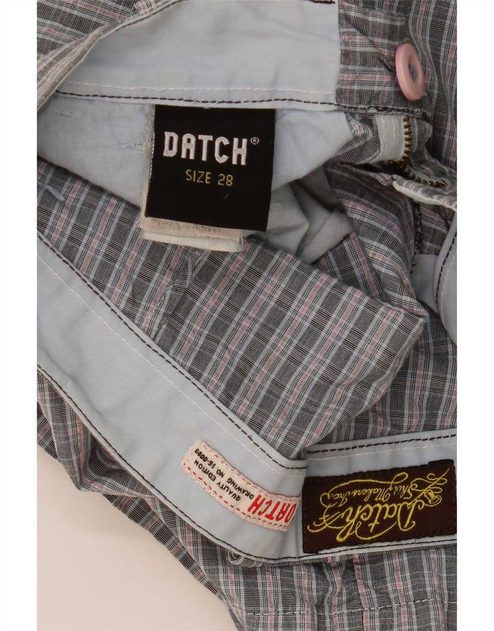 Pantaloni scurți chino pentru bărbați Datch W28, bumbac cu carouri, gri mici