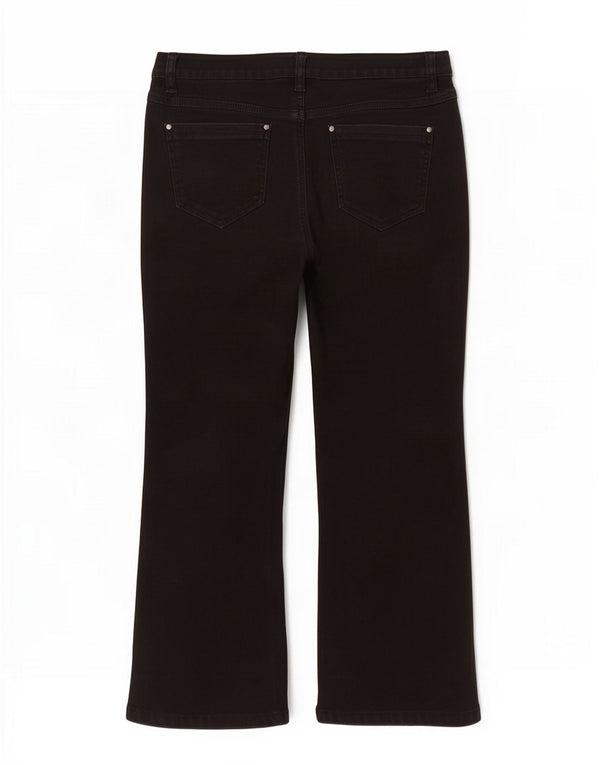 Blugi pentru femei M&Co Petite Bootcut UK 14 Large W30 L28 Bumbac negru