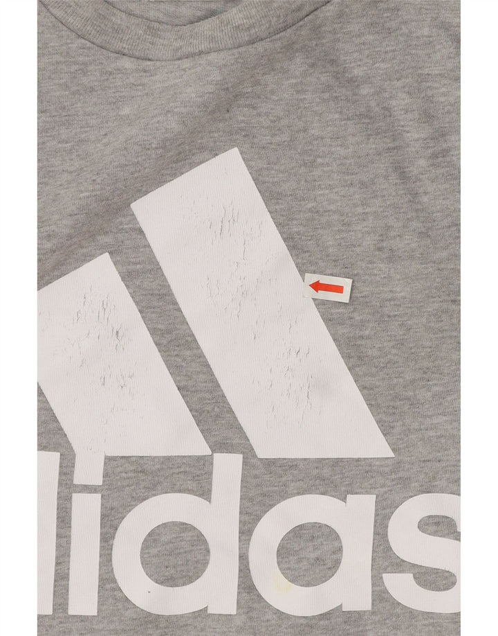 Tricou grafic pentru bărbați Adidas Top mare, gri bumbac