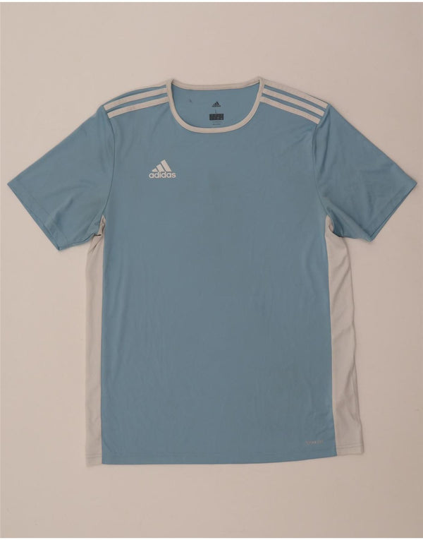 Tricou Adidas Climalite pentru bărbați Top mare, albastru, poliester color bloc