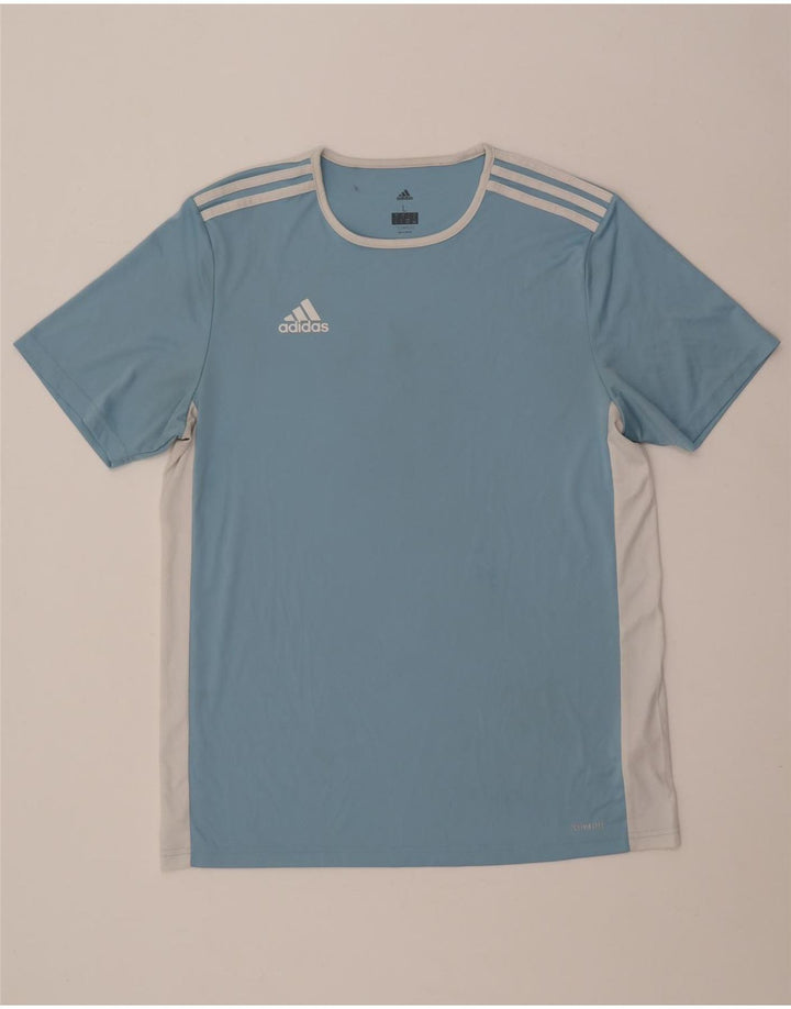 Tricou Adidas Climalite pentru bărbați Top mare, albastru, poliester color bloc