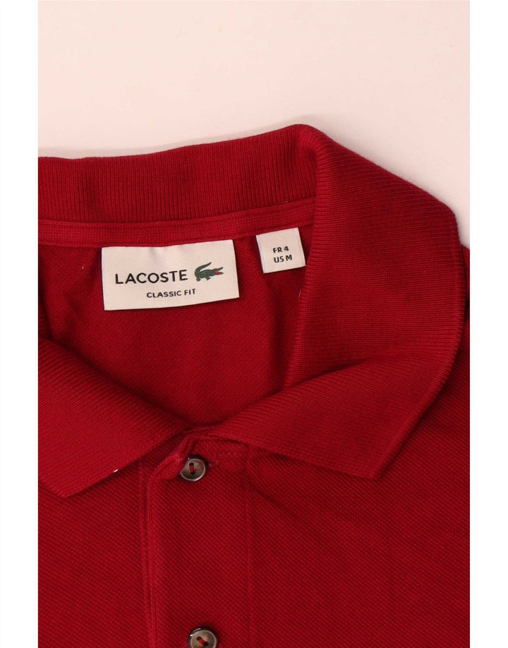 Tricou polo Lacoste Classic Fit pentru bărbați, mărimea 4, bumbac roșu mediu