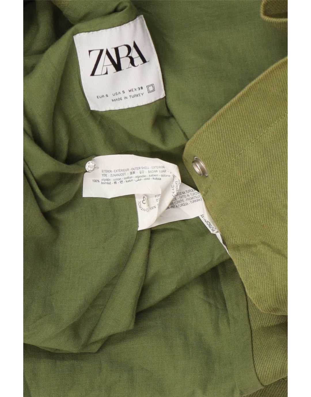 Bomber pentru bărbați Zara UK 36 Bumbac verde mic