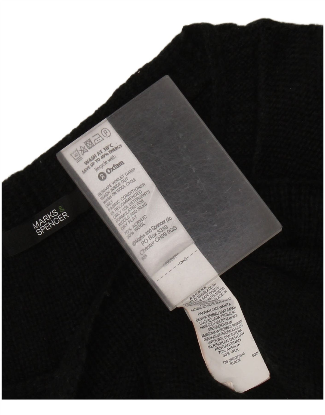 Rochie pulover pentru femei Marks & Spencer UK 14 Medium Black Acrilic