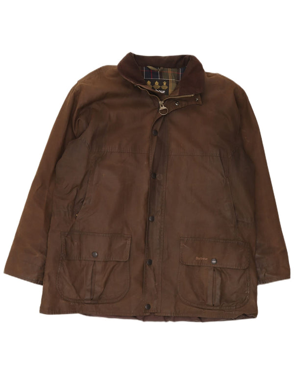 Jachetă pentru bărbați BARBOUR, cu o formă lejeră, din bumbac cerat UK 42 XL, maro, poliuretan
