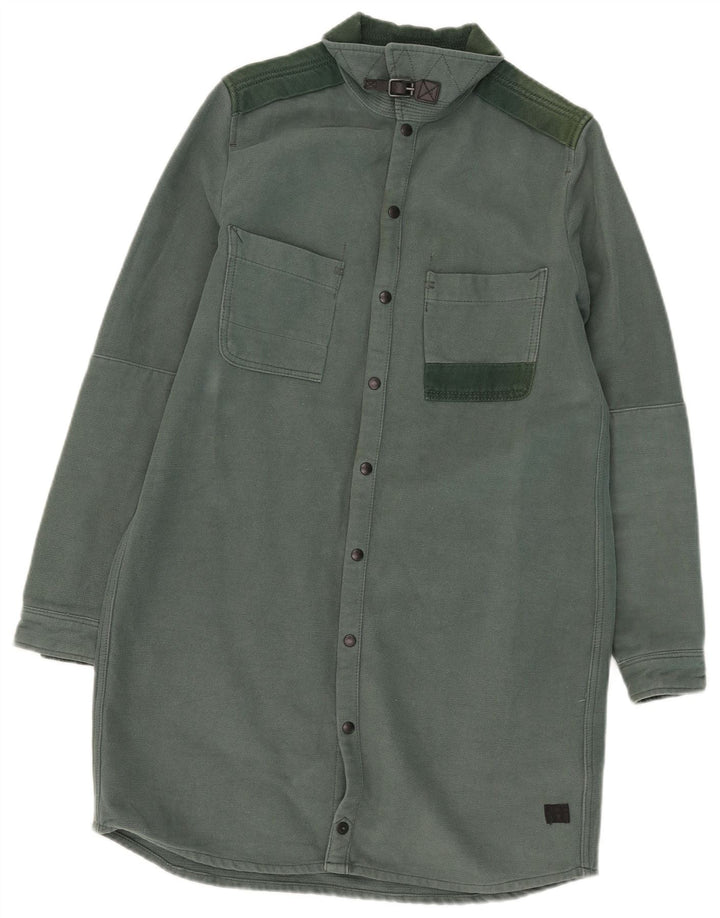 Cămașă G-Star pentru bărbați din denim, bumbac verde mic