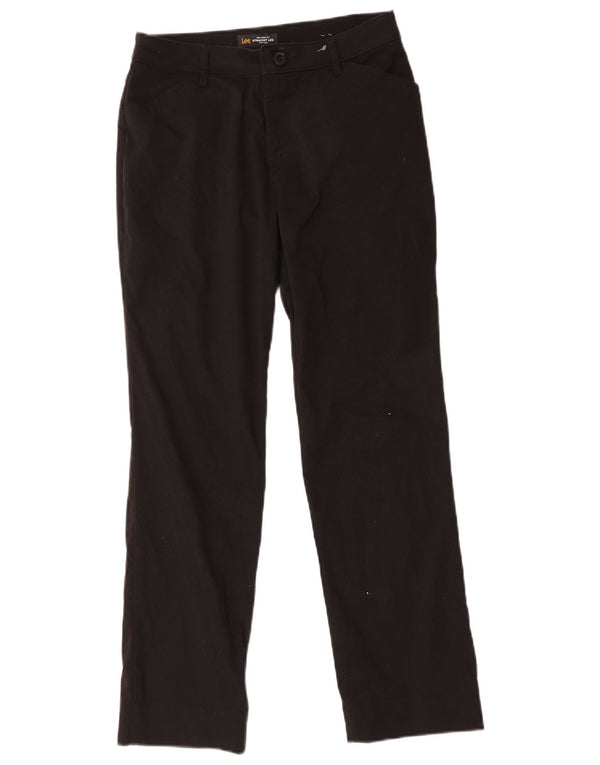 Pantaloni casual drepti pentru femei cu talie medie Lee US 4 Small W28 L29 Negri