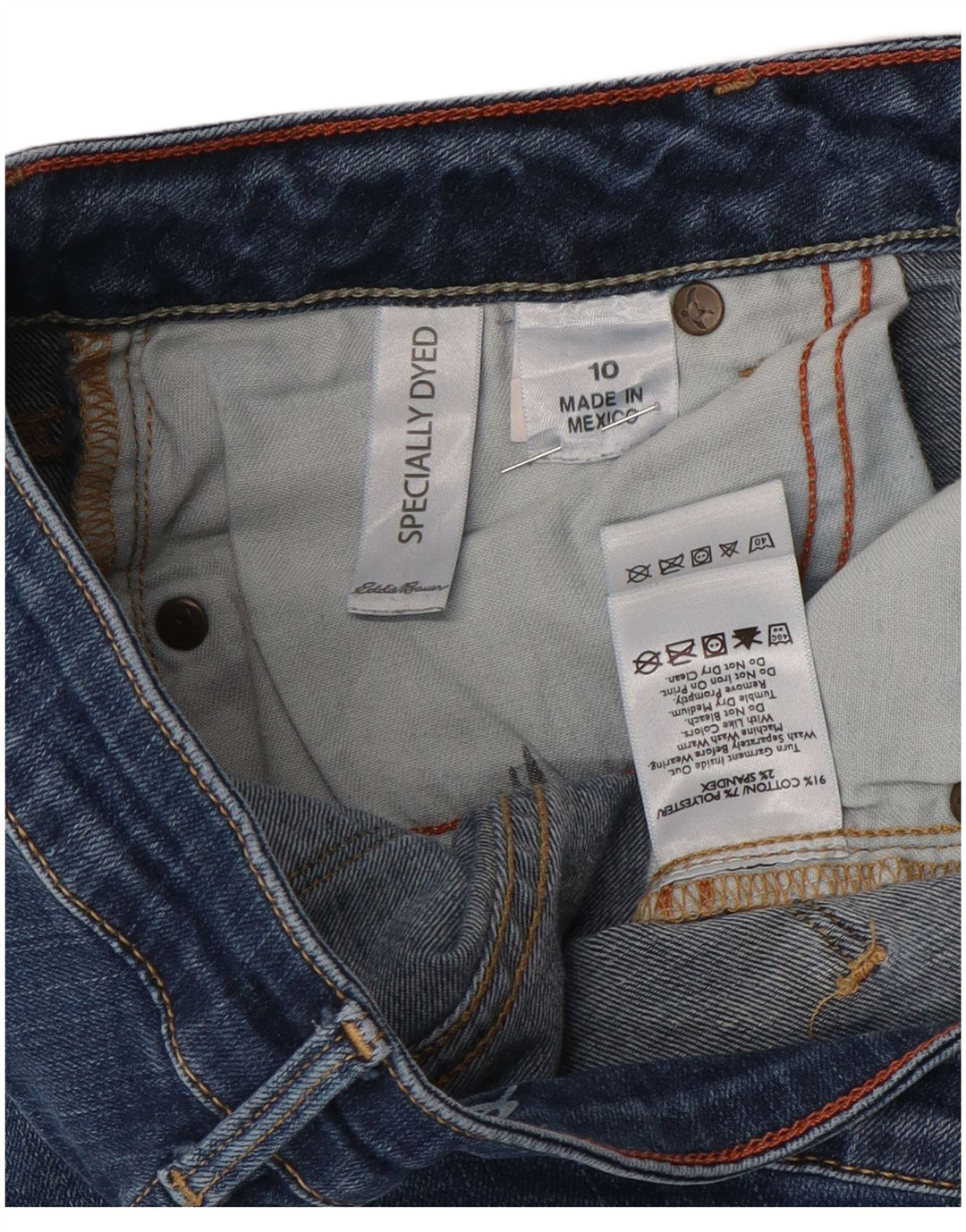 Blugi drepti pentru femei Eddie Bauer US 10 Large W32 L30 Blue Bumbac