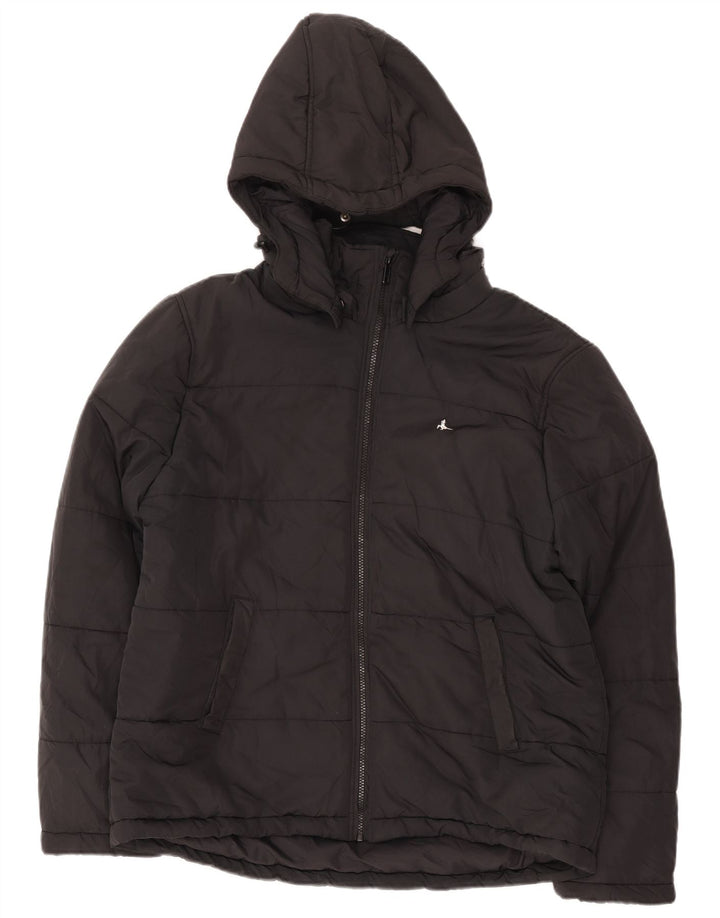 Jack Wills Jachetă căptușită cu glugă pentru bărbați UK 42 XL Poliester negru
