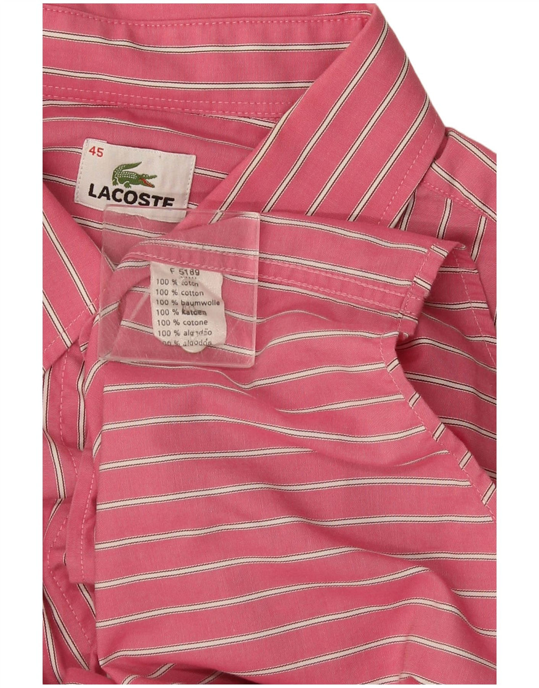 Cămașă bărbați Lacoste Mărimea 45 XL Bumbac cu dungi roz