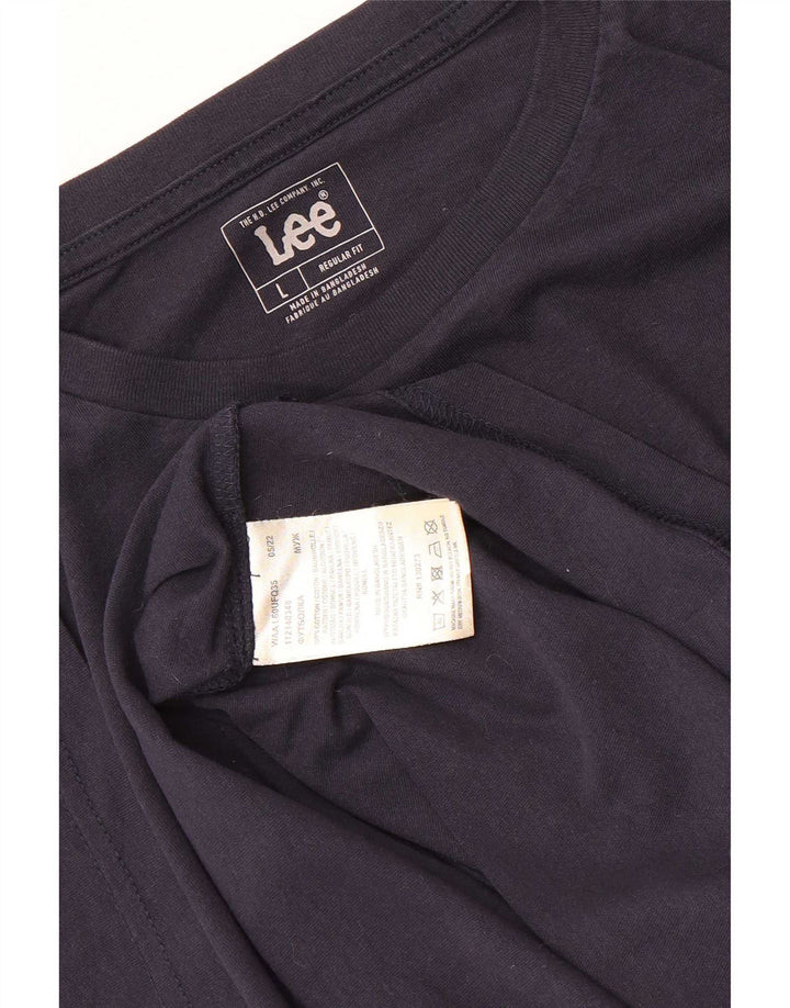 Tricou Lee pentru bărbați, cu croiala obișnuită. Top mare din bumbac, albastru bleumarin