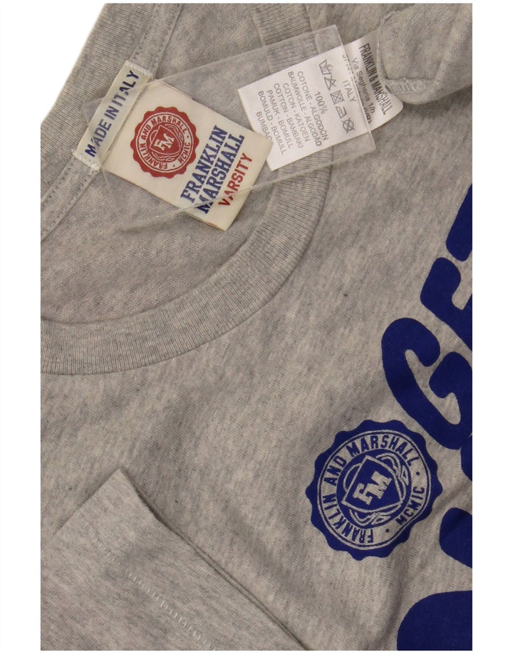 Tricou grafic pentru bărbați Franklin Marshall Top, bumbac, gri mediu