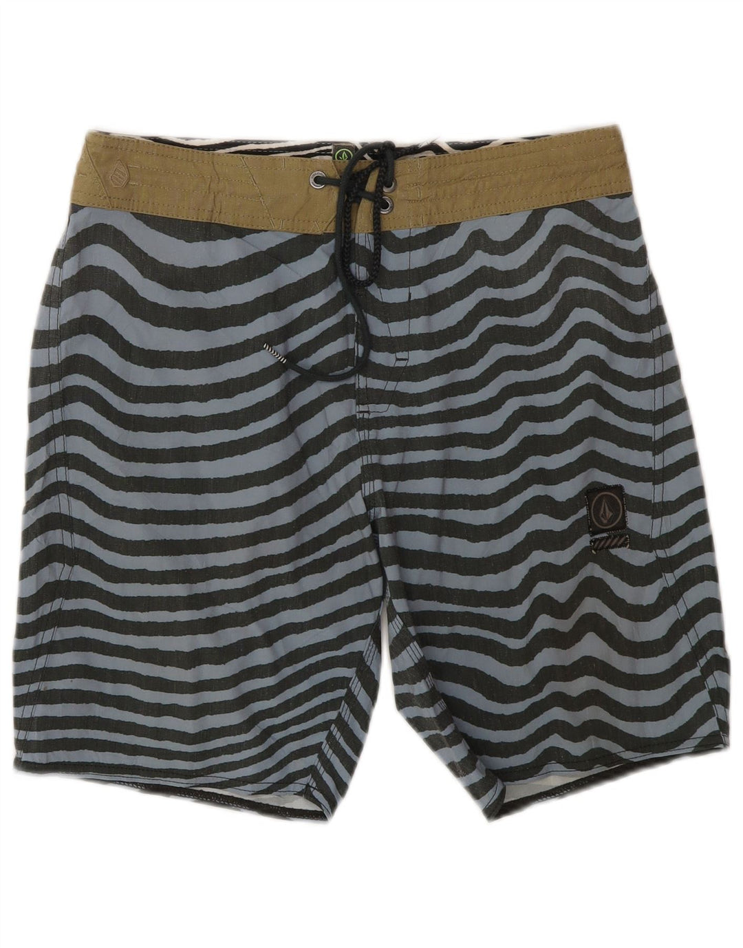 Pantaloni scurți de înot pentru bărbați Volcom, cu dungi mici, gri