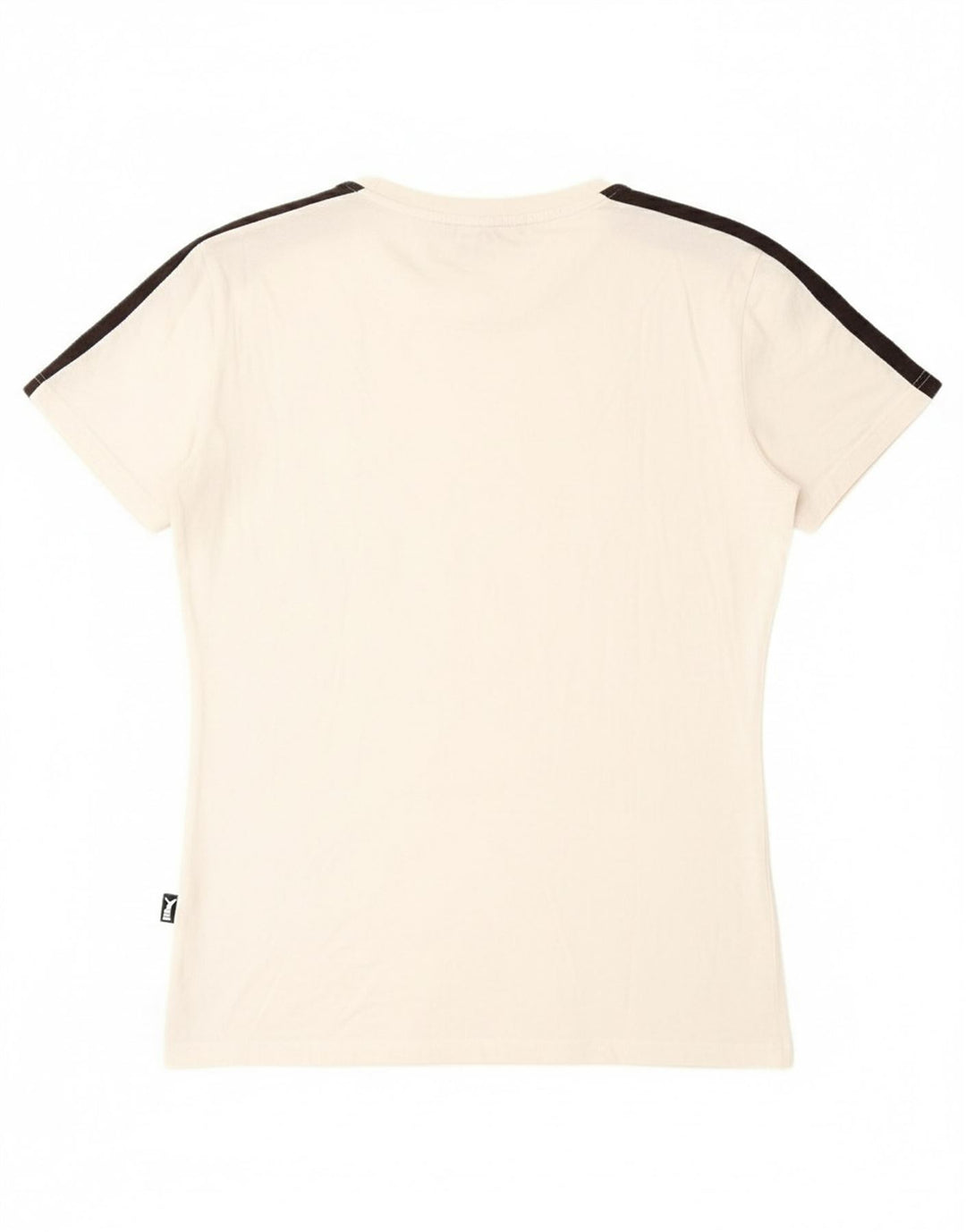 PUMA Mens T-Shirt Top Medium White Colourblock Cotton