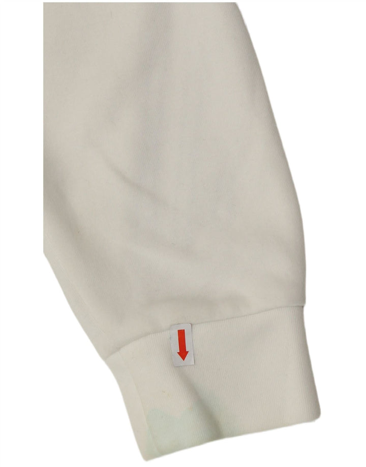 Pulover ADIDAS pentru femei cu fermoar, UK 4/6 XS, bumbac alb