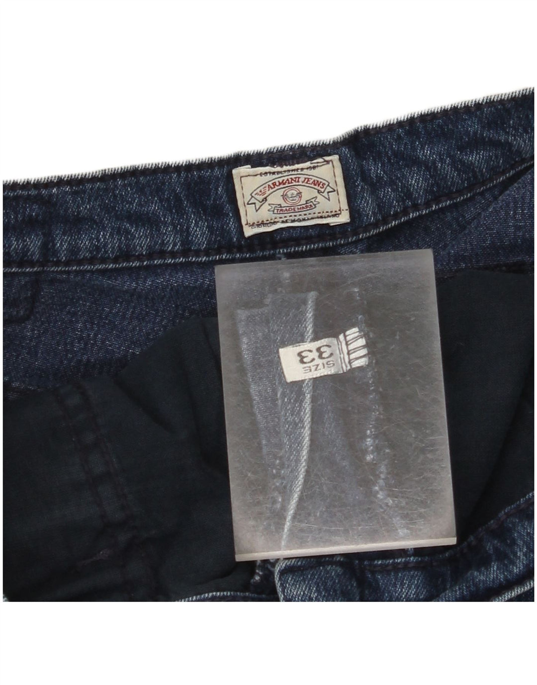 Blugi conici pentru femei ARMANI W33 L30 Albastru