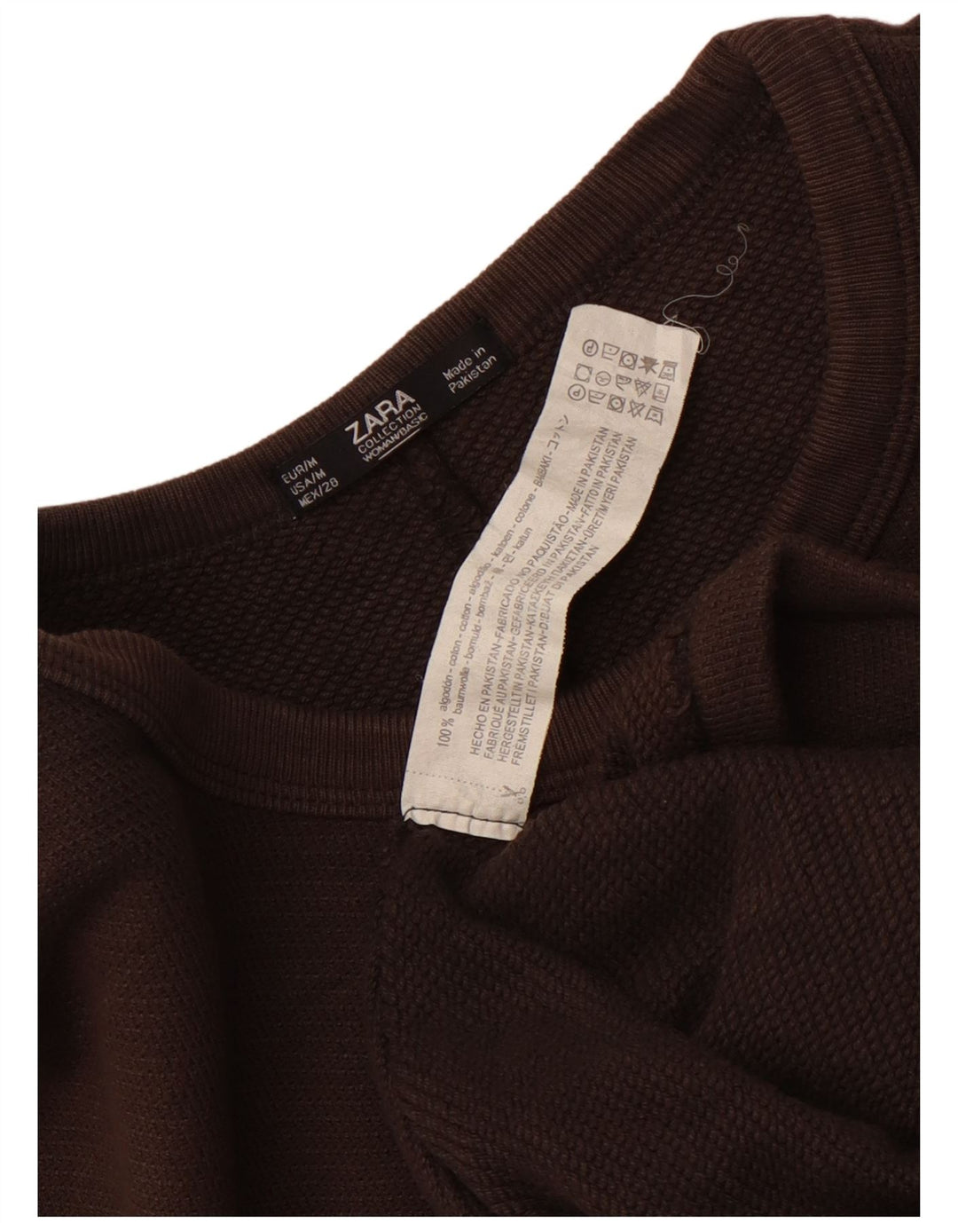 Rochie tricou supradimensionată pentru femei Zara UK 14, bumbac maro mediu