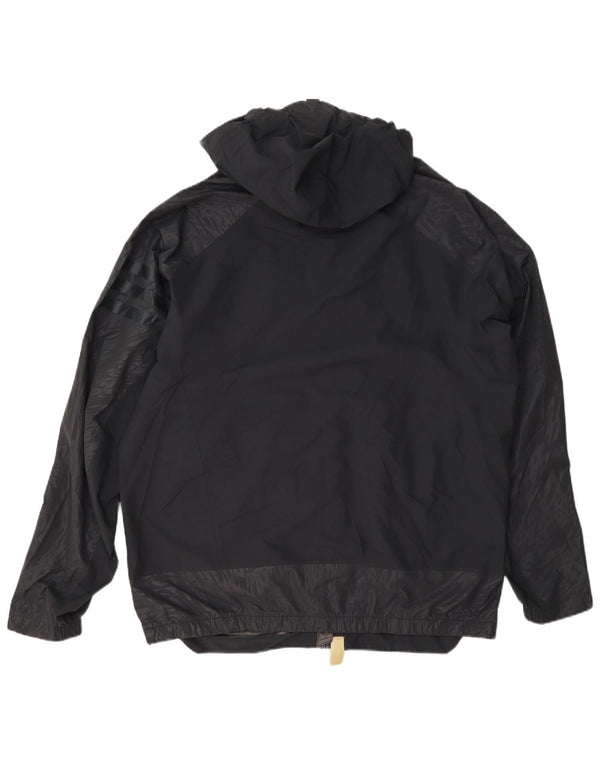 Jachetă de ploaie cu glugă Adidas pentru bărbați UK 40 Large Black Geometric