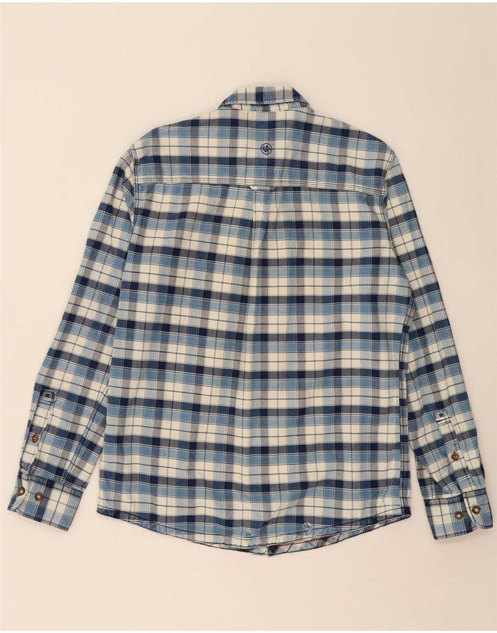 FAT FACE Mens Shirt Medium Navy Blue Check Cotton