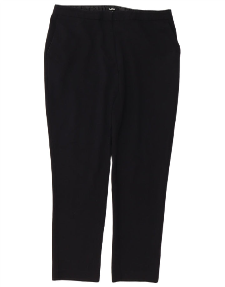 Pantaloni chino drepte pentru femei Oasis UK 12 Medium W32 L26 Poliester negru
