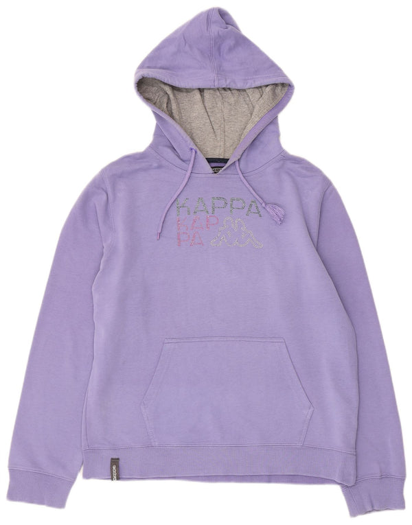 Pulover Kappa pentru femei cu capota cu grafică UK 20 2XL, mov, bumbac
