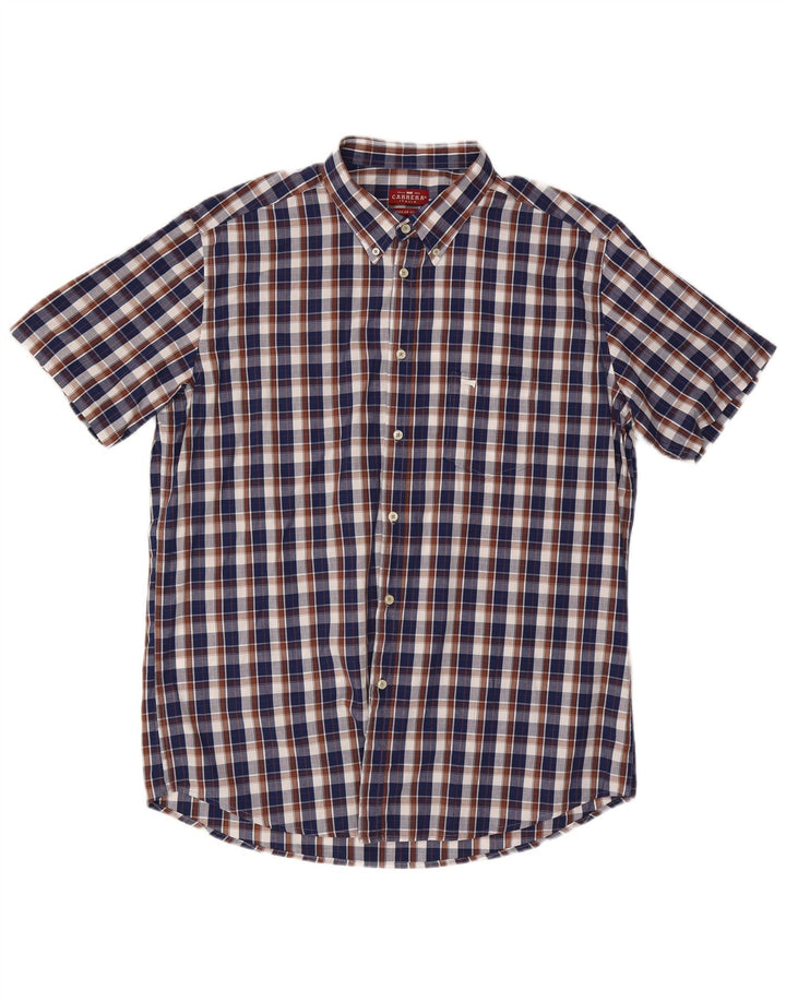 Cămașă pentru bărbați Carrera cu mânecă scurtă, cu formă normală, 2XL, albastru bleumarin