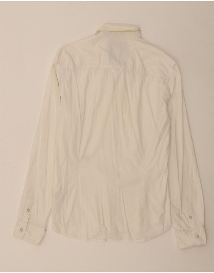 GUESS Mens Slim Fit Shirt Large White Cotton Vintage Guess and Second-Hand Guess from Messina Hembry 