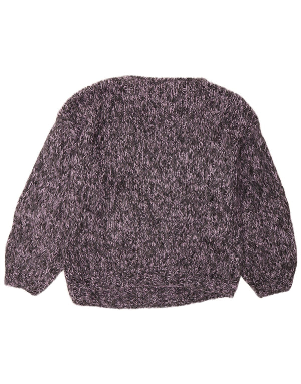 Pulover vintage pentru femei cu gât de barcă UK 16, mare, gri Argyle/Diamond