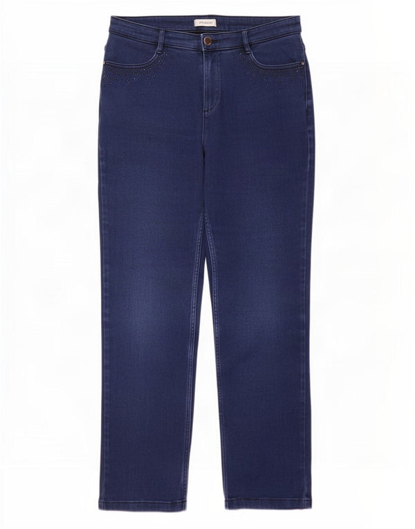Blugi drepti pentru femei Marks & Spencer UK 14 mare W34 L29 bleumarin bumbac