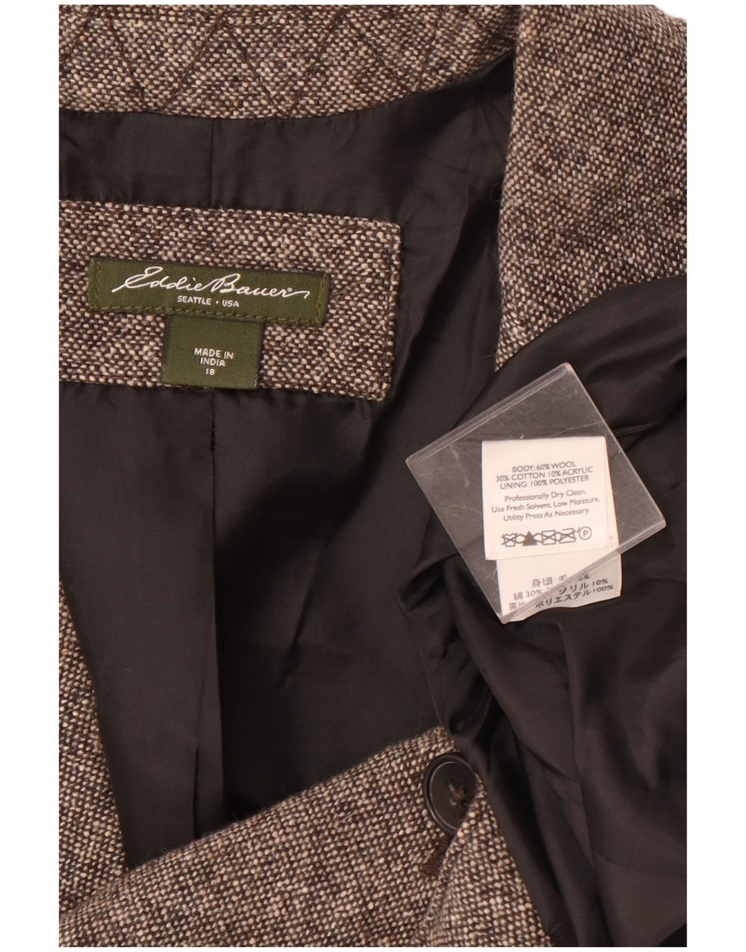 EDDIE BAUER Jachetă pentru femei cu 2 nasturi, SUA 18 2XL, lână gri