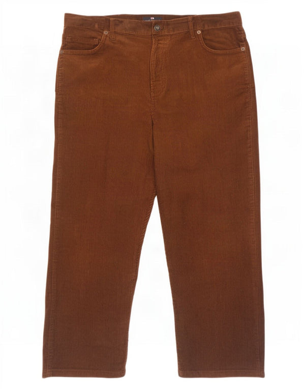 Marks & Spencer Pantaloni pentru bărbați Blue Harbour Crop din velur L40 L29 maro