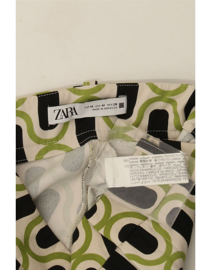 Pantaloni casual pentru femei Bootcut Zara Mediu L28 L26 Verde Geometric