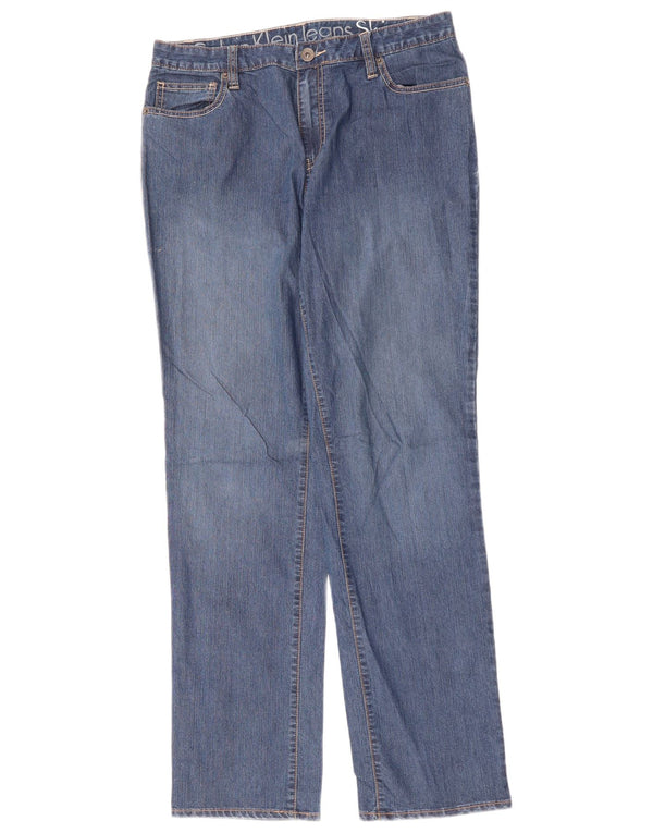 CALVIN KLEIN Blugi skinny cu talie înaltă pentru femei US 12 Large W34 L32 Blue
