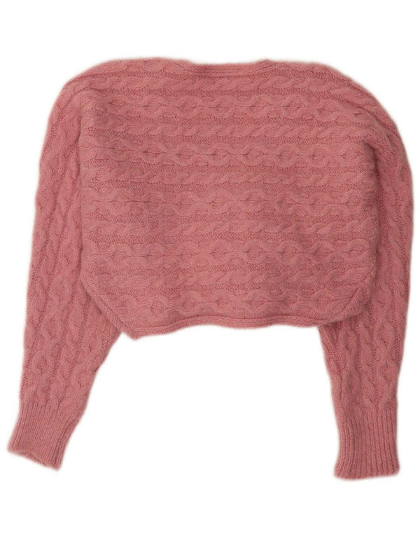 Pulover cardigan supradimensionat pentru femei Zara UK 10 Mic roz acrilic