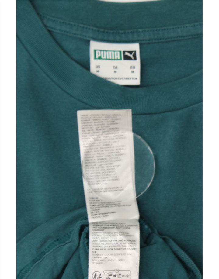 Tricou grafic PUMA pentru bărbați Top din bumbac verde mediu