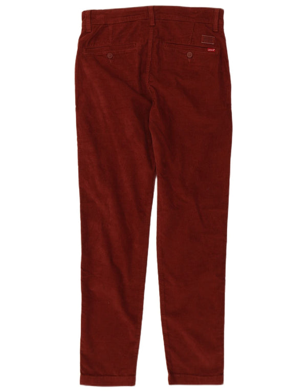 Pantaloni Levi's pentru bărbați, subțiri, conici, din velur, L30 L32, bumbac burgundă