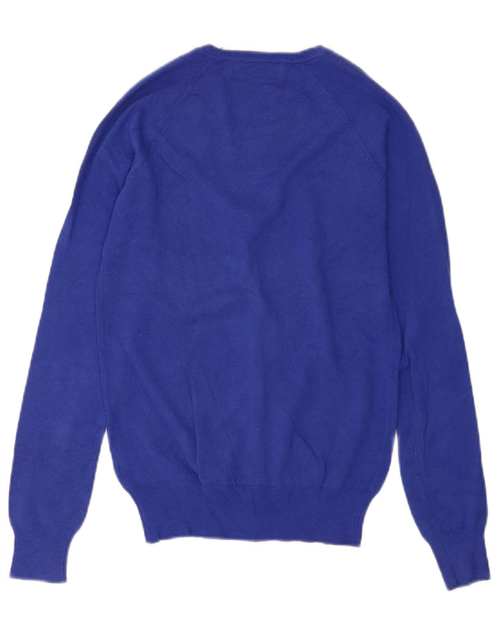 Pulover cardigan pentru femei Zara UK 12, bumbac albastru mediu