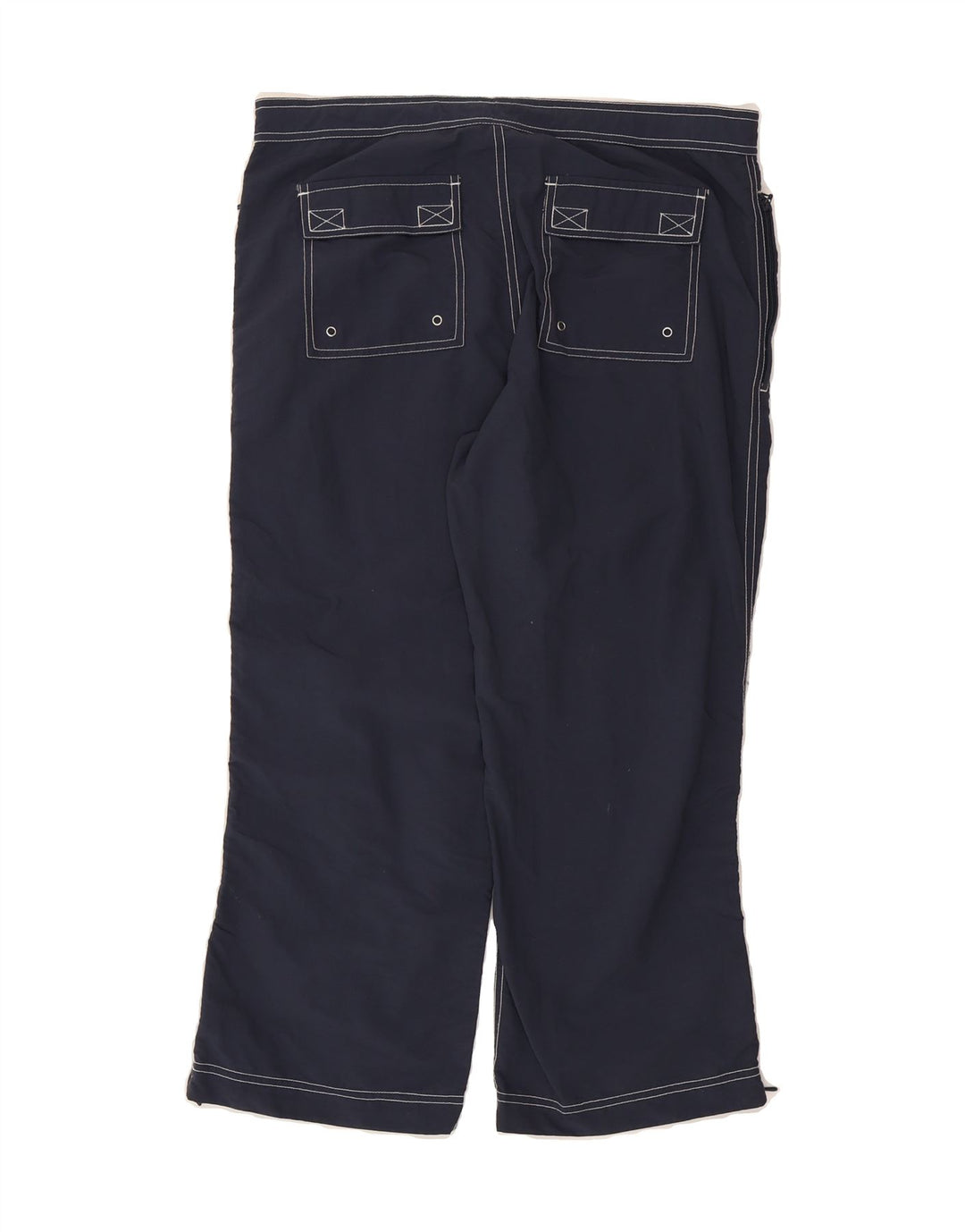 EDDIE BAUER Womens Straight Cropped Trousers US 8 Medium W33 L24 Navy Blue Vintage Eddie Bauer and Second-Hand Eddie Bauer from Messina Hembry 