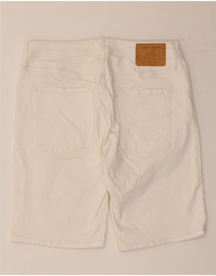 JACK & JONES Pantaloni scurți din denim, de culoare obișnuită, pentru bărbați, W32, bumbac alb