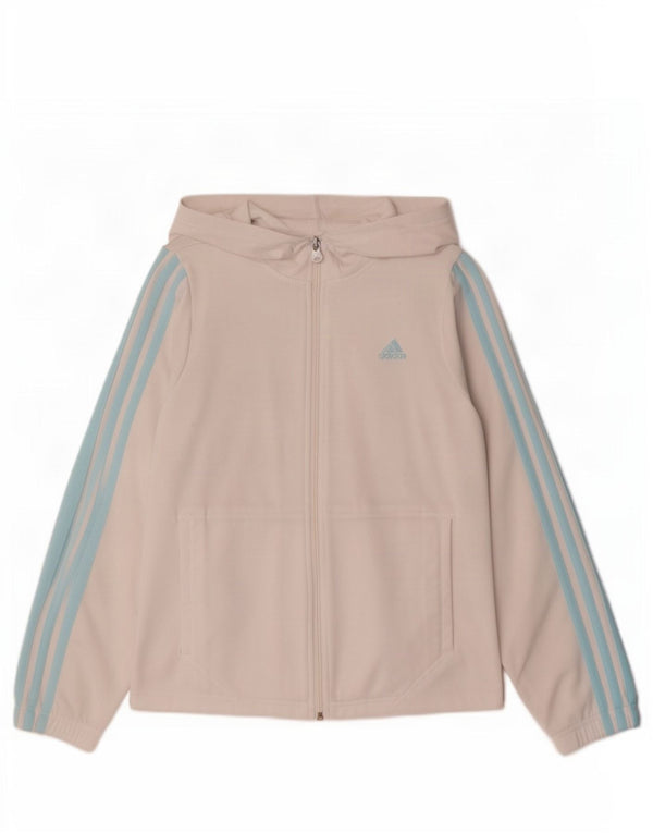 Pulover Adidas pentru femei, cu fermoar, UK 12 Poliester alb mediu