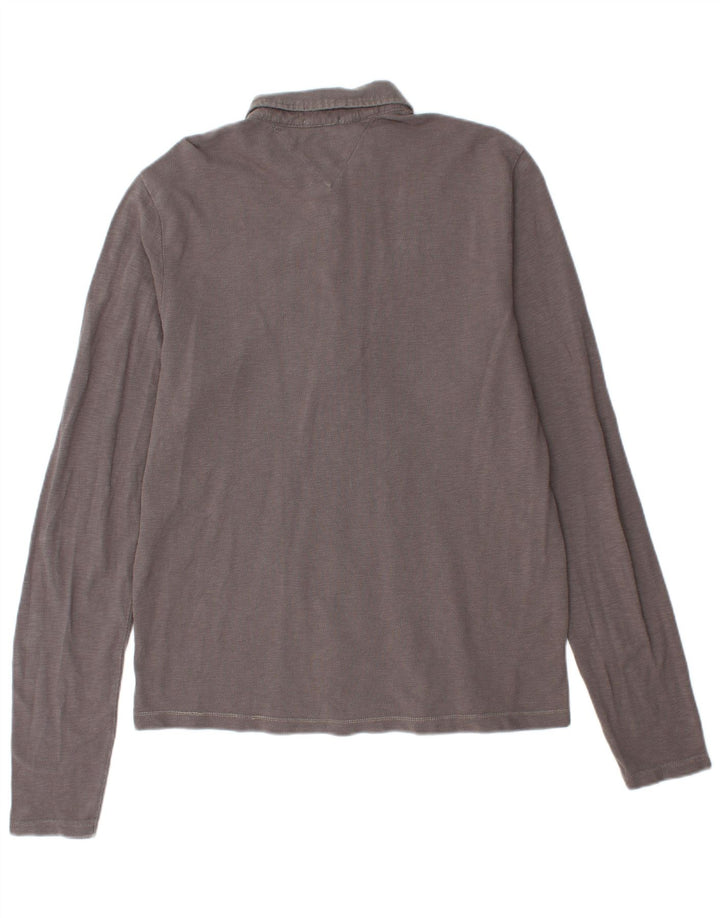 TOMMY HILFIGER Tricou polo cu mânecă lungă pentru bărbați, XL, gri