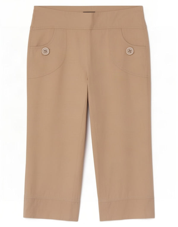 Pantaloni Capri dama Zara EU 38 Mici L28 L22 Bumbac alb