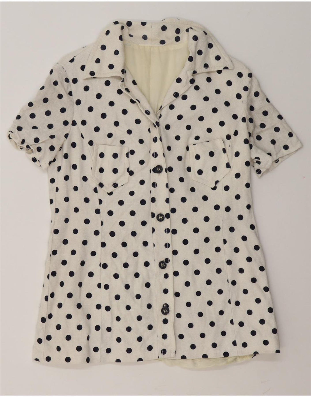 Jachetă vintage pentru femei cu 5 nasturi IT 44 Medium White Polka Dot