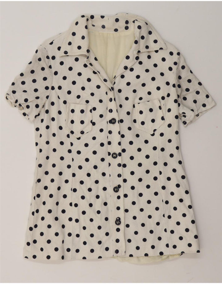 Jachetă vintage pentru femei cu 5 nasturi IT 44 Medium White Polka Dot